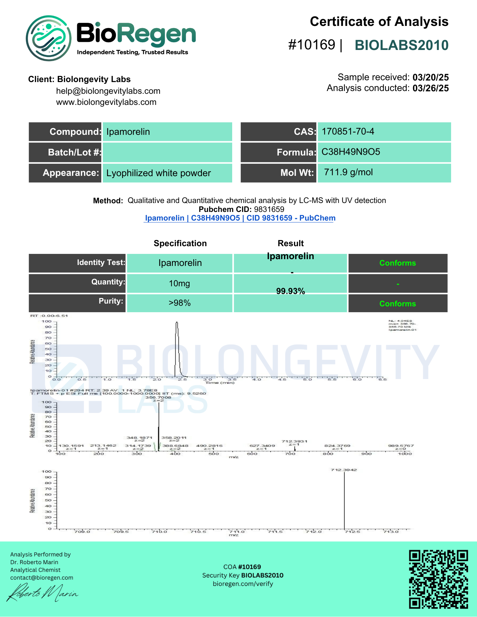 Ipamorelin (10mg) 10 Ipamorelin(10169)
