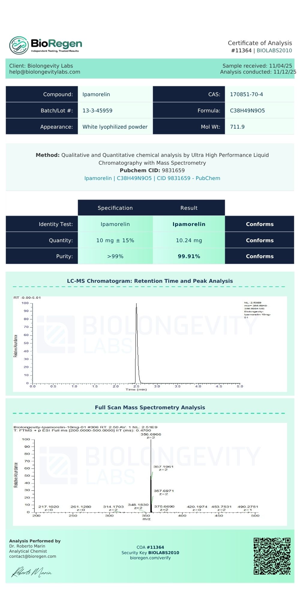 Ipamorelin (10mg) 6 Ipamorelin (11364)
